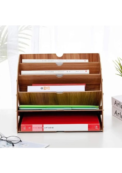 Ofis Ev Masa Üstü Dosyalık Kitaplık Organizer Ahşap Organizer Masa Üstü Dekorasyon fiyatları