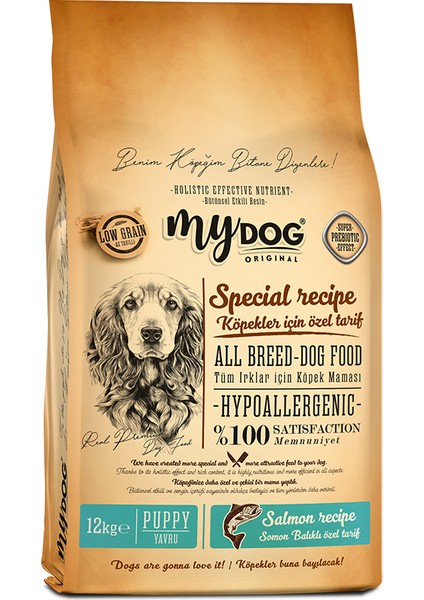 Mydog Original Hypoallergenic Somon Balıklı Yavru Köpek Maması (12KG)