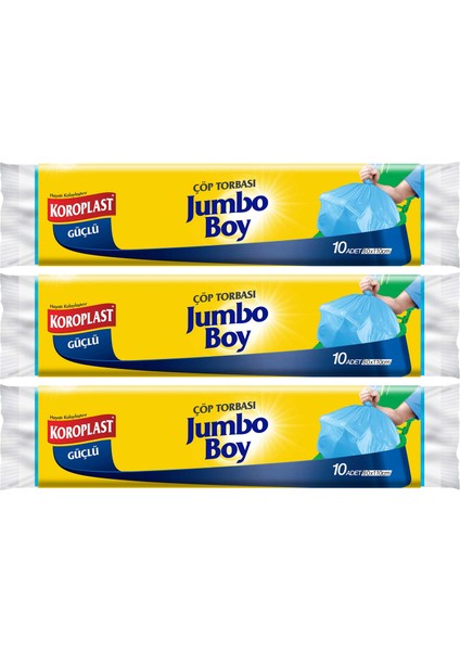 Jumbo Boy Çöp Torbası 10'lu x 3 Adet