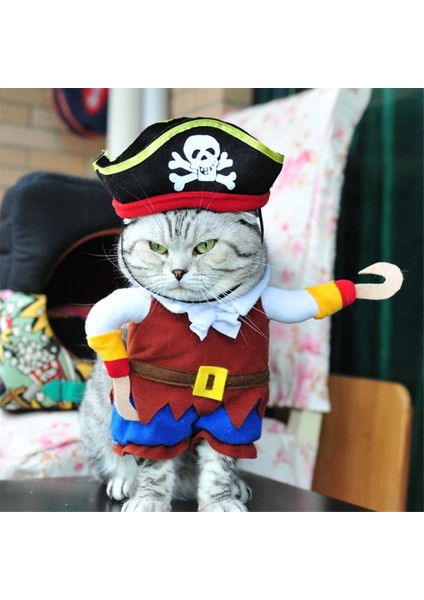 Resim Stili Olarak L Beden Komik Kedi Giysileri Korsan Takım Elbise Kedi Kostüm Giyim Için Corsair Cadılar Bayramı Giysileri Giydirme Kedi Partisi Pet Kostüm Suit (Yurt Dışından) fiyatları