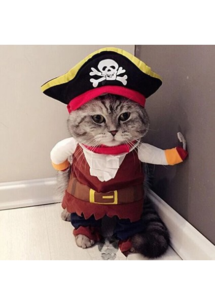 Resim Stili Olarak L Beden Komik Kedi Giysileri Korsan Takım Elbise Kedi Kostüm Giyim Için Corsair Cadılar Bayramı Giysileri Giydirme Kedi Partisi Pet Kostüm Suit (Yurt Dışından) modelleri