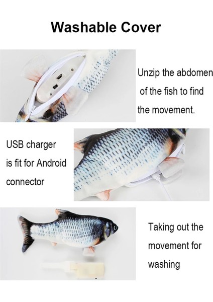 No.4 Tarzı 30CM Elektrikli Evcil Hayvan Kedi Oyuncak Balık USB Şarj Cihazı Etkileşimli Gerçekçi Kedi Chew Bite Oyuncaklar Catnip Disket Balık Kedi Oyuncak Kedi Sallayarak Oyuncak (Yurt Dışından) fırsatları