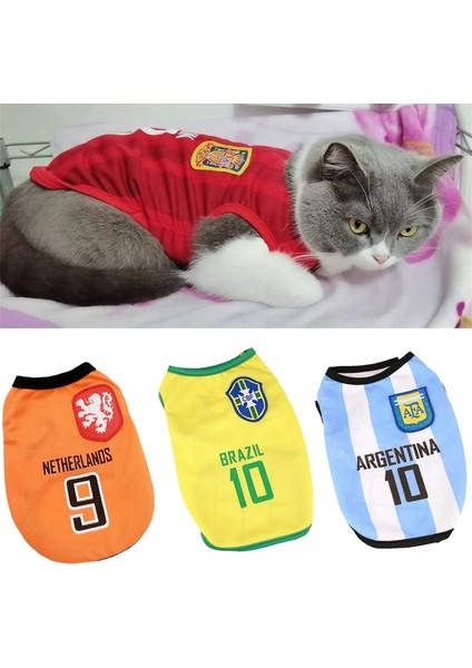 Longbangdian Shop No.3 Tarzı Xs Beden Örgü Nefes Kedi Futbol Yelek Yaz Spor Kediler Için Evcil Hayvan Giysileri Katten Sphynx Gömlek Mascotas Giyim Kostüm Roupa Gotas (Yurt Dışından)