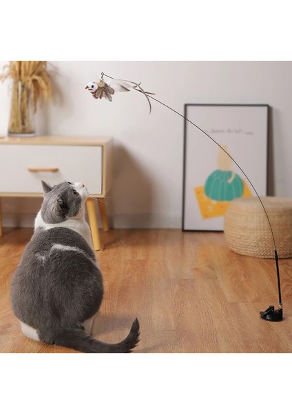 No.29 Tarzı Olmayan Simülasyon Kuş Interaktif Kedi Oyuncak Komik Tüy Kuş Çan ile Kedi Sopa Yavru Oynama Teaser Değnek Oyuncak Kedi Malzemeleri (Yurt Dışından)