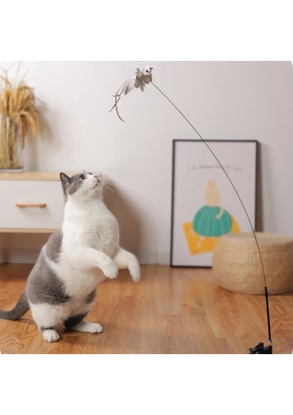 No.29 Tarzı Olmayan Simülasyon Kuş Interaktif Kedi Oyuncak Komik Tüy Kuş Çan ile Kedi Sopa Yavru Oynama Teaser Değnek Oyuncak Kedi Malzemeleri (Yurt Dışından)
