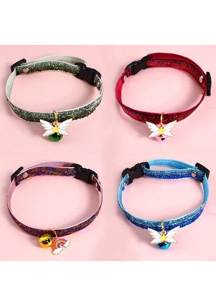 Gül Kırmızı Stili Denim Yavru Bronzlaştırıcı Kedi Yaka Çan Ayı Kiraz Gökkuşağı ile Ayarlanabilir 8 Çeşit Yeni Kolye Yavru Köpek Yaka Pet Malzemeleri (Yurt Dışından) modelleri