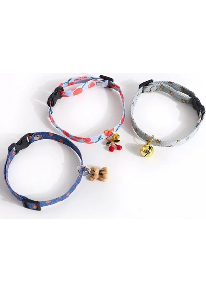 Gül Kırmızı Stili Denim Yavru Bronzlaştırıcı Kedi Yaka Çan Ayı Kiraz Gökkuşağı ile Ayarlanabilir 8 Çeşit Yeni Kolye Yavru Köpek Yaka Pet Malzemeleri (Yurt Dışından) fırsatları