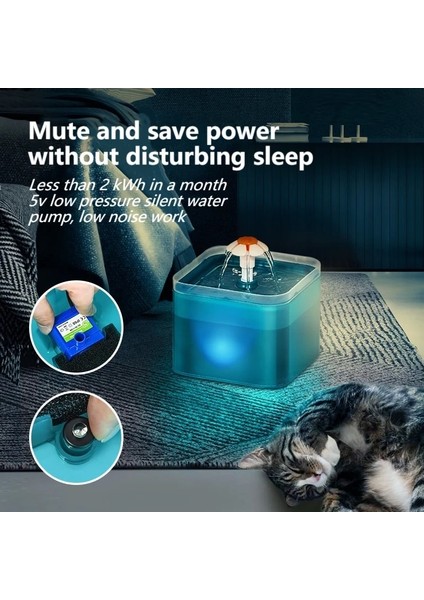 C2 Stili Jp Otomatik Kedi Sulayıcı USB Filtre Pet Suluk Kedi Sulayıcı LED Işık Akıllı Su Sebili 2l Otomatik Besleyici Son Stil (Yurt Dışından) fiyatları