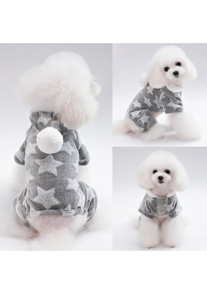 Gri Stil Xl Beden Sevimli Yumuşak Kedi Köpek Giysileri Küçük Köpekler Için Kış Sıcak Kedi Köpek Giyim Ceket Polar Köpekler Chihuahua Köpek Için Tulum Kıyafet (Yurt Dışından)