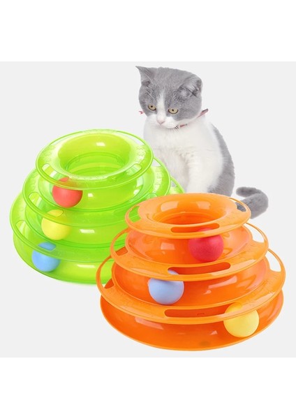 No.6 Tarzı Üç Seviye Evcil Hayvan Kedi Oyuncak Eğitim Eğlence Plakası Yavru Kule Parçaları Disk Kedi Zeka Eğlence Üçlü Disk Kedi Oyuncakları Top (Yurt Dışından) indirimleri