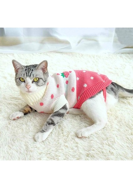 Kırmızı Kalp Stili 10 Beden Antumn Kış Giysileri Kediler Için Maskotlar Köpekler Için Katten Kazak Ceket Küçük Doguahua Pugları Için Kedi Kostümü Fransız Bulldog (Yurt Dışından) fiyatları