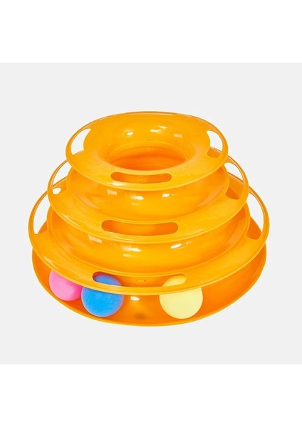 No.2 Tarzı Üç Seviye Evcil Hayvan Kedi Oyuncak Eğitim Eğlence Plakası Yavru Kule Parçaları Disk Kedi Zeka Eğlence Üçlü Disk Kedi Oyuncakları Top (Yurt Dışından)