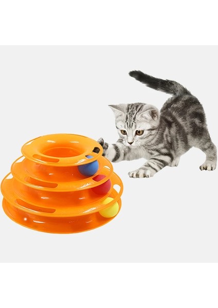 No.2 Tarzı Üç Seviye Evcil Hayvan Kedi Oyuncak Eğitim Eğlence Plakası Yavru Kule Parçaları Disk Kedi Zeka Eğlence Üçlü Disk Kedi Oyuncakları Top (Yurt Dışından) fiyatları