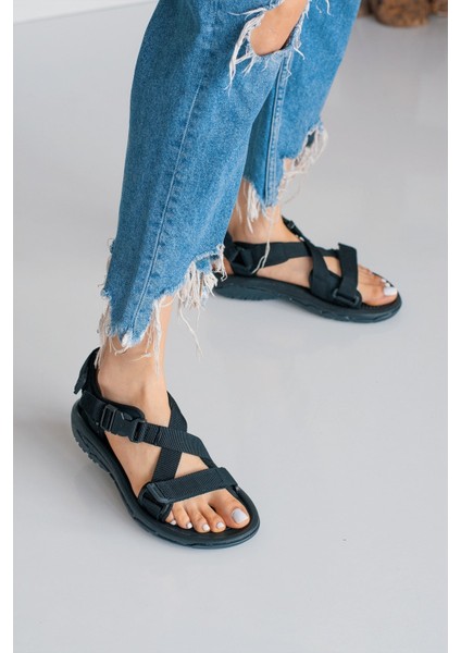 Günlük Unisex Tokalı Sandalet Yastıklı Hafif Tabanlı Çapraz Şerit Outdoor Esnek Ayakkabı 125Ç