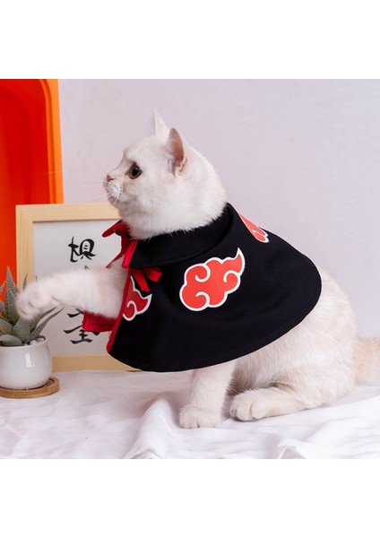 Siyah Stil S Beden Evcil Hayvan Giysileri Akatsuki Kedi Pelerin Cadılar Bayramı Pet Köpek Pelerin Eğlence Tops Teddy Bear Küçük Köpek Cosplay Kostüm Elbise Pelerin (Yurt Dışından) fırsatları