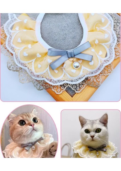 Siyah Stil Xs Beden Pet Kedi Önlüğü Moda Ayarlanabilir Kediler Kolye Eşarp Sevimli Stil Yavru Yaka Dantel Çiçek Küçük Orta Köpek Yavru Için Çan ile (Yurt Dışından)