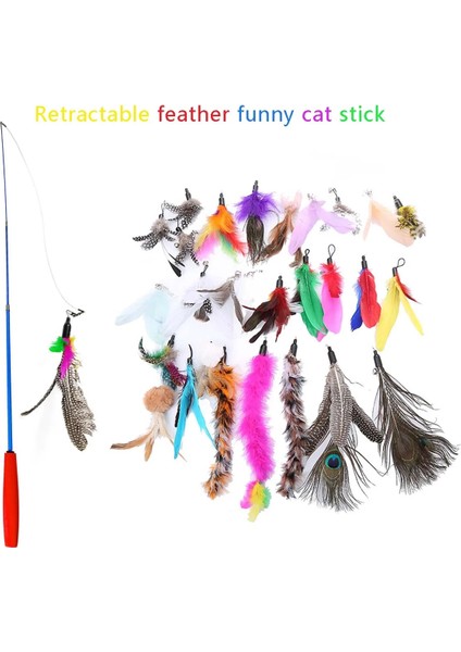 No.18 Tarzı Interaktif Kedi Tüy Oyuncak Tüy Teaser Çubuk Değnek Pet Geri Çekilebilir Tüy Çan Dolum Yavru Kedi Için Yedek Catcher Ürün (Yurt Dışından) modelleri