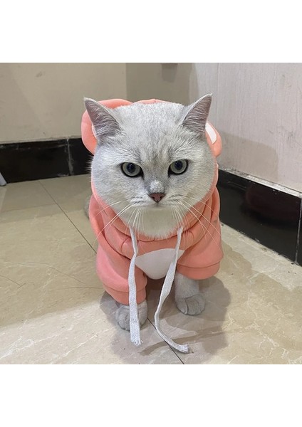 Kahverengi Tarzı Xs Beden Ilkbahar Sonbahar Kedi Köpek Giysileri Hoodie Sıcak Sevimli Kulak Kediler Için Pet Kazak Kazaklar Yavru Yavru Giyim Kostüm Ropa Gato Sphynx (Yurt Dışından)