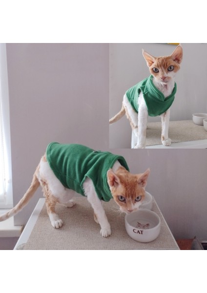 Mor Tarzı M Beden Katı Polar Kedi Giysileri Kış x Küçük Orta Kediler Için Kedi Yelek Koşum Yorkie Chihuahua Yavru Köpek Kazak Ceket (Yurt Dışından)