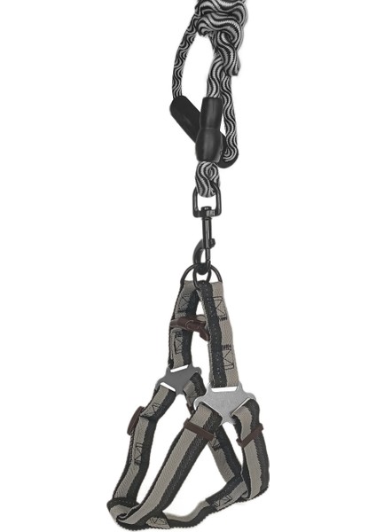 Köpek Göğüs Tasma Seti Dalga Desenli 2.5 Cm*50-72 cm Siyah-Beyaz fiyatları