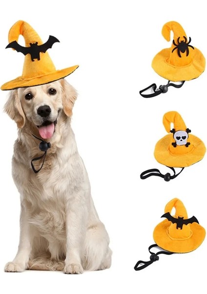 Iskelet Tarzı Cadılar Bayramı Cadı Pet Köpek Kedi Şapka Giydirme Düzeltilmiş Headdress Küçük Büyük Köpek Kedi Cosplay Kostüm Dekoratif Şapka Pet Aksesuarları (Yurt Dışından) fiyatları