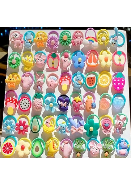 Pembe Tarzı 10 Adet Sevimli Bb Headdress Saç Halkası Lastik Bant Saç Aksesuarları Saç Kartı Teddy York Köpek Başparmak Lastik Bant Kedi Saç Halat (Yurt Dışından)