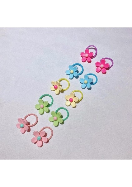 Pembe Tarzı 10 Adet Sevimli Bb Headdress Saç Halkası Lastik Bant Saç Aksesuarları Saç Kartı Teddy York Köpek Başparmak Lastik Bant Kedi Saç Halat (Yurt Dışından)