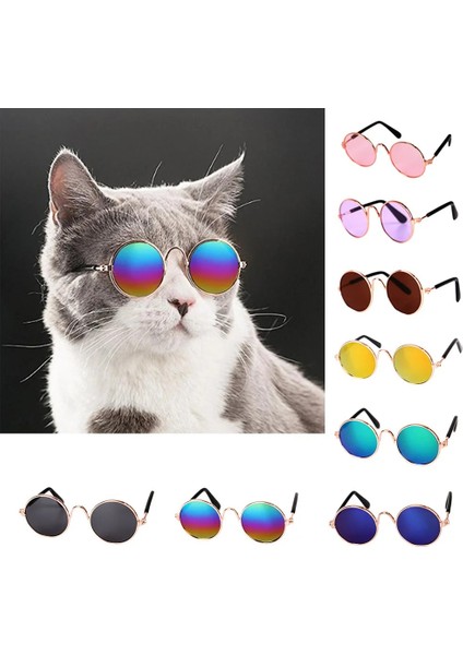 C Stili S Beden Vintage Yuvarlak Köpekler Için Güneş Gözlüğü Kediler Koşum Aksesuar Küçük Köpek Için Yansıma Gözlük Kedi Pet Lensler Aletler Evcil Hayvan Ürünleri (Yurt Dışından) fiyatları