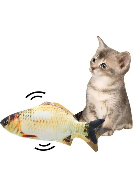 F Elektrikli Balık Stili 30CM Elektronik Fape Kedi Oyuncak Elektrikli USB Şarj Simülasyon Balık Oyuncakları Komik Kedi Çiğneme Çalma Malzemeleri Disket Sallama Balık (Yurt Dışından) modelleri