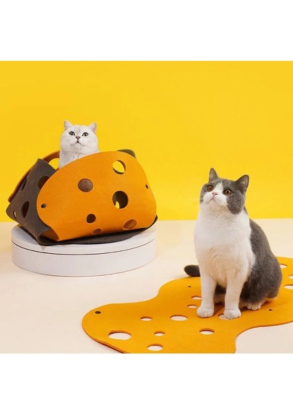 G Tarzı 22X102CM Keçe Pom Ekleme Delikleri Kedi Tüneli Deforme Edilebilir Yavru Kedi Yuvası Katlanabilir Köpek Yavrusu Oyun Tüpü Yıkanabilir Pet Koridor Oyuncak Interaktif Ev (Yurt Dışından) fırsatları