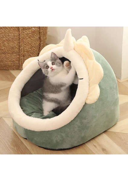 Dinozor Tarzı S Beden Sıcak Kedi Yatağı Tatlı Pet Sepeti Rahat Yavru Kedi Şezlong Yastık Kedi Evi Yıkanabilir Mağara Kediler Yataklar Çadır Yumuşak Küçük Köpek Kedi Mat Yatak (Yurt Dışından)