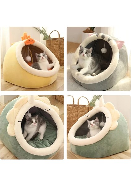 Dinozor Tarzı S Beden Sıcak Kedi Yatağı Tatlı Pet Sepeti Rahat Yavru Kedi Şezlong Yastık Kedi Evi Yıkanabilir Mağara Kediler Yataklar Çadır Yumuşak Küçük Köpek Kedi Mat Yatak (Yurt Dışından) modelleri