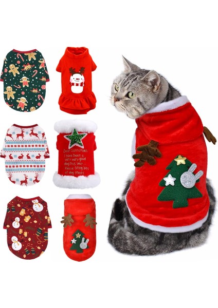 254-2 Stili L Beden Noel Kedi Giysileri Kediler Kostüm Küçük Köpekler Yavru Kedi Noel Baba Giysileri Sıcak Köpek Giysileri Evcil Hayvan Yavrusu Kıyafet Hoodie Giyim (Yurt Dışından) modelleri