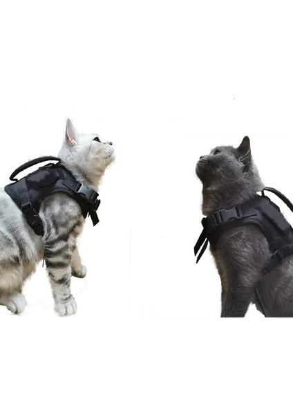 Siyah Stil Taktik Kedi Küçük Köpek Yaka Koşum Ayarlanabilir 600D Naylon Pet Çekiş Yavru Kedi Kaçış Geçirmez Kedi Yelek Kediler Pet Koşum Kemeri (Yurt Dışından) fiyatları