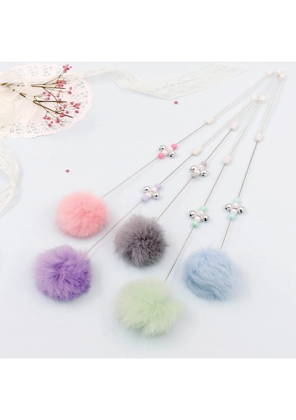 No.2 Tarzı Kedi Oyuncak Pet Oyuncak Peluş Kedi Teaser Değnek Pom Pom Kitten Teaser Çubuk Kedi Interaktif Oyuncaklar Yavru Kedi Değnek ile Çan Pet Eğitim Oyuncak (Yurt Dışından)