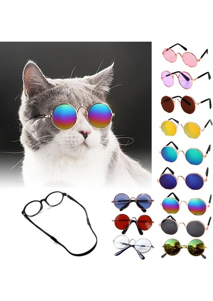 Altın Tarzı Kedi Gözlük Pet Güneş Gözlüğü Güzel Vintage Kedi Lensler Yansıma Sunclipper Gözlük Kediler Için Köpek Parti Dekoru Pet Aksesuarları (Yurt Dışından) fırsatları
