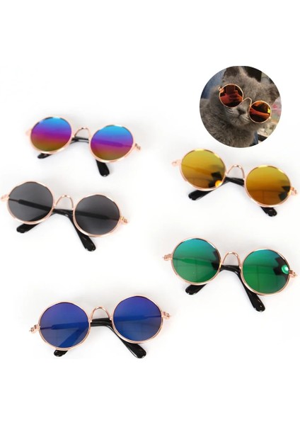 Altın Tarzı Kedi Gözlük Pet Güneş Gözlüğü Güzel Vintage Kedi Lensler Yansıma Sunclipper Gözlük Kediler Için Köpek Parti Dekoru Pet Aksesuarları (Yurt Dışından) indirimleri
