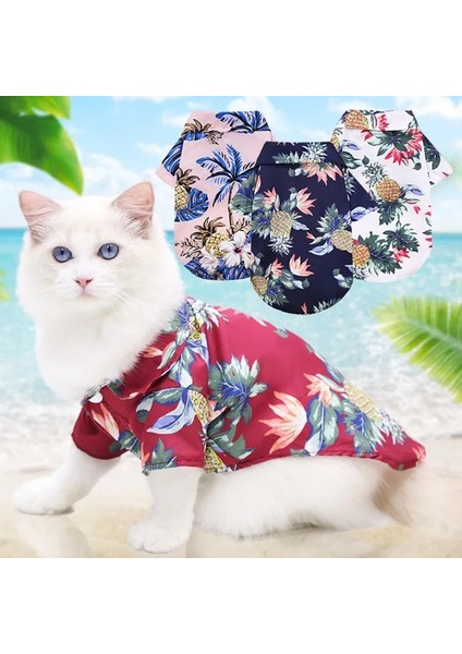 No.8 Stili S Beden Kedi Köpek Gömlek Giysileri Yaz Plaj Giysileri Yelek Pet Giyim Çiçek T-Shirt Hawaii Küçük Büyük Köpek Chihuahua Için Kedi Giysileri (Yurt Dışından) fiyatları