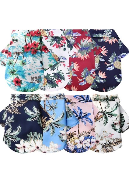 No.8 Stili S Beden Kedi Köpek Gömlek Giysileri Yaz Plaj Giysileri Yelek Pet Giyim Çiçek T-Shirt Hawaii Küçük Büyük Köpek Chihuahua Için Kedi Giysileri (Yurt Dışından) modelleri