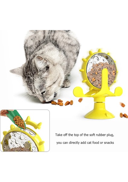 Mavi Stil Komik Pet Kedi Pikap Oyuncak 360 Dönen Yel Değirmeni Etkileşimli Eğitim Alay Bulmaca Egzersiz Oyun Oyna Besleme Kaçak Cihazı (Yurt Dışından) indirimleri