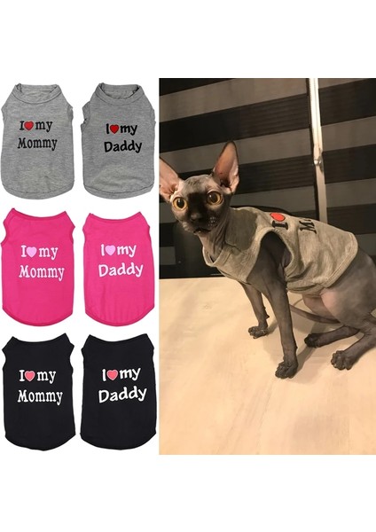 Siyah Baba Tarzı Xs Beden Sevimli Pamuk Anne Baba Küçük Kediler Için Pet Kedi Giysileri Yaz Yavru Kitty Gömlek Kedi Köpek Giyim Yelek Tshirt T-Shirt Kıyafet (Yurt Dışından) fiyatları