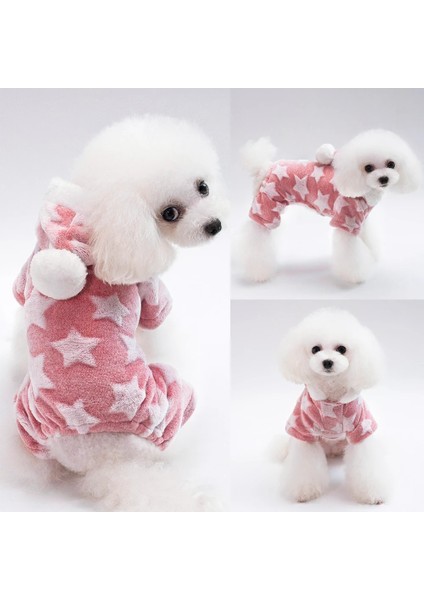 Pembe Tarzı M Beden Yumuşak Kedi Köpek Giysileri Polar Yavru Chihuahua Giyim Kışlık Mont Tulum Köpek Kostüm Küçük Orta Köpekler Kediler Için Kapşonlu Pijama (Yurt Dışından) fırsatları
