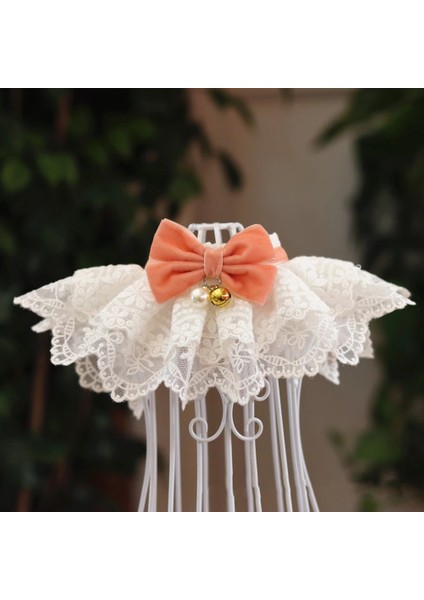 Turuncu Tarzı L Beden Dantel Köpek Kedi Atkısı Yaka Vintage Bowknot Bells ile Eşarp Pet Önlük Köpek Kolye Kravat Asil Köpek Düğün Aksesuarları (Yurt Dışından)