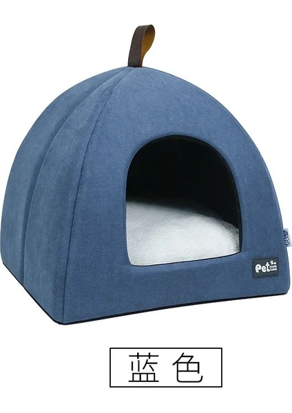 Mavi Stil M 36X36X40CM Yeni Katlanabilir Köpek Kedi Yatağı Kaymaz Pet Kulübesi Toprak Renk Yavru Kedi Evi Kapalı Kapalı Uyuyan Kediler Küçük Köpekler Için Mağara Yatağı Çadır (Yurt Dışından)