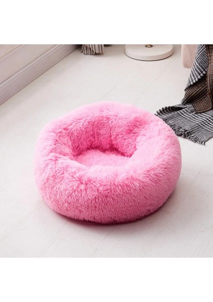 Pembe 1 Stil Dç 50 cm Kedi Yatakları Yuvarlak Rahat Sakinleştirici Köpek Yatağı Kediler Için Yatıştırıcı Yatak Köpek Anti Anksiyete Evi Kedi Polar Hatmi Kedi Yatak Minderi (Yurt Dışından)