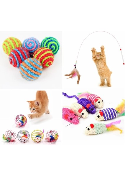 TYPE12 Stili 1 Adet Kedi Oyuncak Sopa Tüy Çan ile Fare Kafes Oyuncaklar Plastik Yapay Renkli Kedi Teaser Oyuncak Pet Malzemeleri Rastgele Renk (Yurt Dışından)
