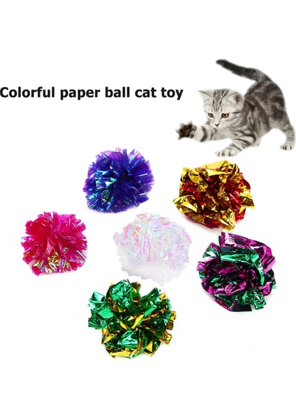 6 Adet Tarzı Pcs Kedi Oyuncak Kedi Tırmalama Etkileşimli Oyun Oyuncaklar Evcil Hayvan Malzemeleri Renkli Kırışık Kağıt Top Hışırtı Ses Parlak Koza (Yurt Dışından) fırsatları