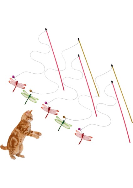 No.8 Stili 5 Adet Komik Kedi Sopa Tel Oyuncak Pet Köpek Kedi Teaser Değnek Katı Renkli Oyuncak Yusufçuk Kediler Için Çan ile Pet Ürünleri (Yurt Dışından)