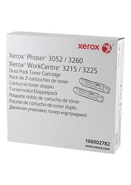 Phaser 3052/3260/WC 3215/3225 Dual Pack Siyah Toner (2X3000 Sf) -106R02782