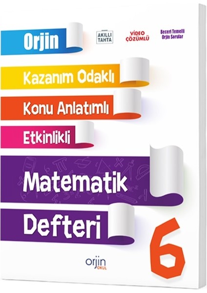 Orjin Okul 2024 6. Sınıf Matematik Kazanım Odaklı Defteri